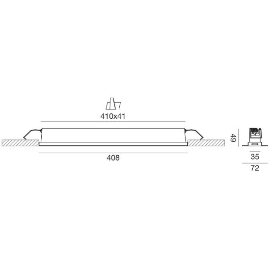 Gea luce gfa1130 faretto da incasso per cartongesso per cucina led 30w 3000k lineare bianco e nero