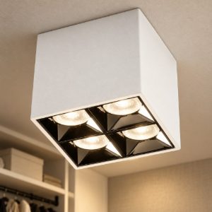 Gea luce gfa1140c plafoniera led 15w 3000k moderna quadrata bianca