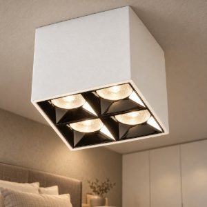 Gea luce gfa1140c plafoniera led 15w 4000k moderna quadrata bianca