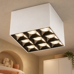 Gea luce gfa1140c plafoniera led 36w 3000k moderna quadrata bianca