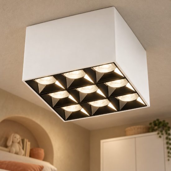 Gea luce gfa1140c plafoniera led 36w 3000k moderna quadrata bianca
