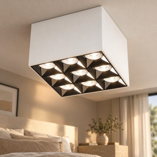 Gea luce gfa1140c plafoniera led 36w 4000k moderna quadrata bianca