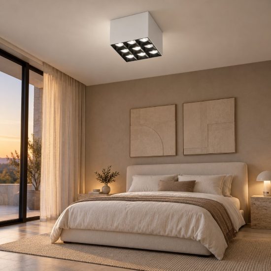 Gea luce gfa1140c plafoniera led 36w 4000k moderna quadrata bianca