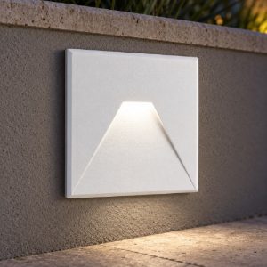 Gea luce gfa1420 segnapasso da incasso led 3w cct 3000k 4000k 6000k quadrato bianco satinato
