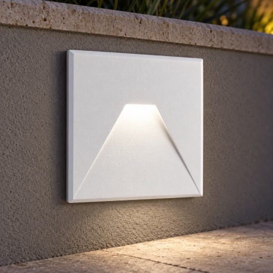 Gea luce gfa1420 segnapasso da incasso led 3w cct 3000k 4000k 6000k quadrato bianco satinato