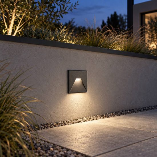 Gea luce gfa1420 segnapasso da incasso led 3w cct 3000k 4000k 6000k quadrato nero satinato
