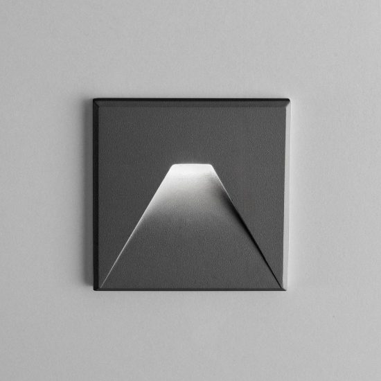 Gea luce gfa1420 segnapasso da incasso led 3w cct 3000k 4000k 6000k quadrato nero satinato