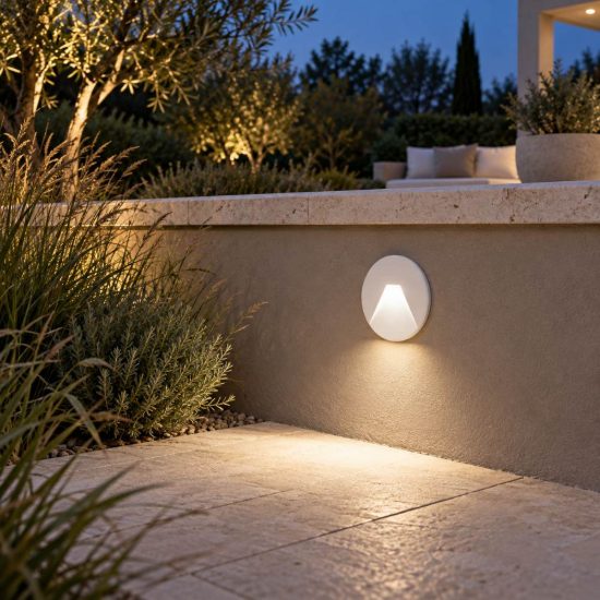 Gea luce gfa1420 segnapasso da incasso led 3w cct 3000k 4000k 6000k rotondo bianco satinato