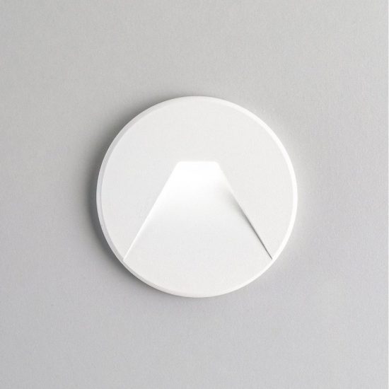Gea luce gfa1420 segnapasso da incasso led 3w cct 3000k 4000k 6000k rotondo bianco satinato