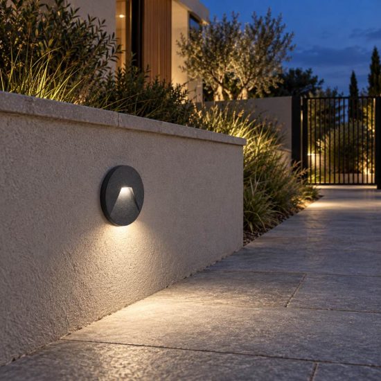 Gea luce gfa1420 segnapasso da incasso led 3w cct 3000k 4000k 6000k rotondo nero satinato