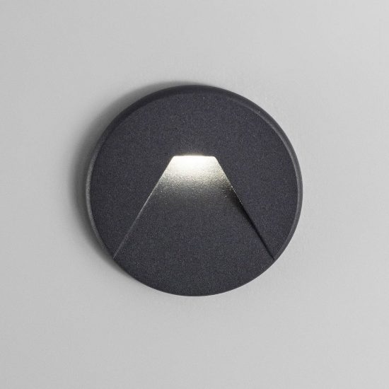 Gea luce gfa1420 segnapasso da incasso led 3w cct 3000k 4000k 6000k rotondo nero satinato