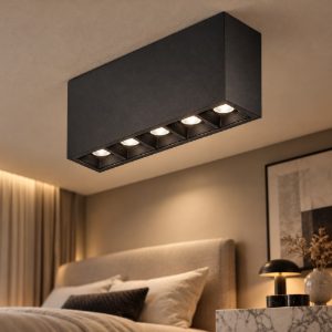 Gea luce gfa1430c plafoniera led 10w 3000k moderna lineare nero satinato