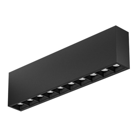 Gea luce gfa1430c plafoniera led 20w 3000k moderna lineare nero satinato