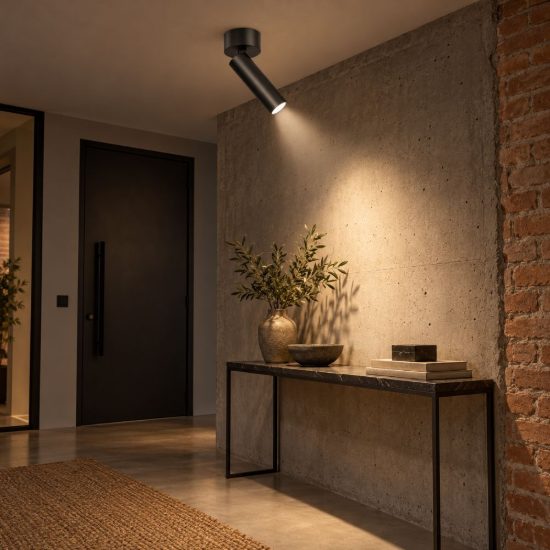 Gea luce gfa1460 faretto da soffitto per corridoio led 7w 3000k cilindrico nero satinato