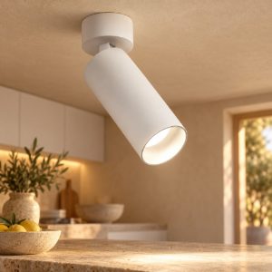 Gea luce gfa1460 faretto da soffitto per corridoio led 12w 3000k cilindrico bianco satinato
