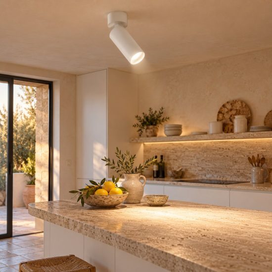 Gea luce gfa1460 faretto da soffitto per corridoio led 12w 3000k cilindrico bianco satinato