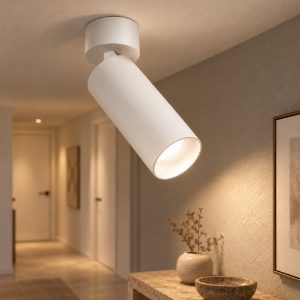 Gea luce gfa1460 faretto da soffitto per corridoio led 12w 2700k cilindrico bianco satinato