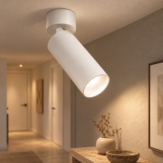 Gea luce gfa1460 faretto da soffitto per corridoio led 12w 2700k cilindrico bianco satinato