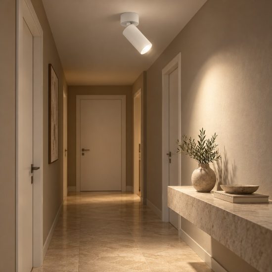 Gea luce gfa1460 faretto da soffitto per corridoio led 12w 2700k cilindrico bianco satinato