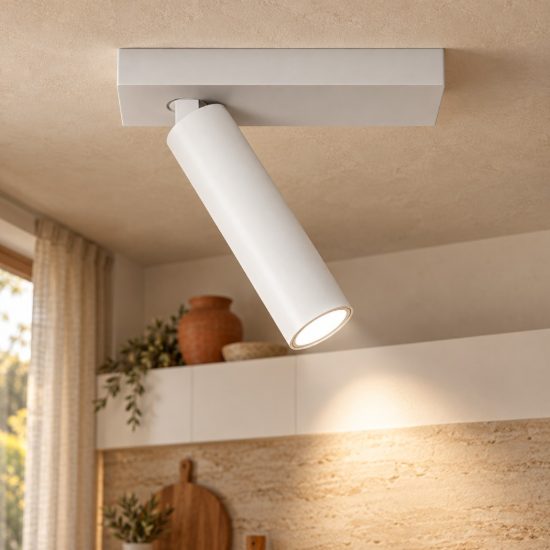 Gea luce gfa1470 faretto da soffitto per ingresso led 7w 3000k cilindrico bianco satinato