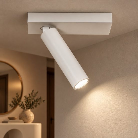 Gea luce gfa1470 faretto da soffitto per ingresso led 7w 2700k cilindrico bianco satinato