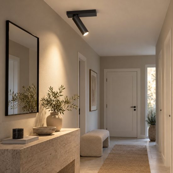 Gea luce gfa1470 faretto da soffitto per ingresso led 7w 3000k cilindrico nero satinato