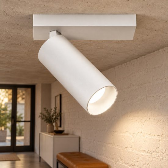 Gea luce gfa1470 faretto da soffitto per ingresso led 12w 3000k cilindrico bianco satinato