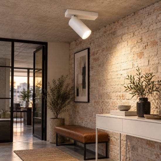 Gea luce gfa1470 faretto da soffitto per ingresso led 12w 3000k cilindrico bianco satinato