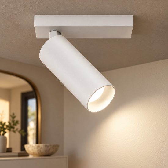 Gea luce gfa1470 faretto da soffitto per ingresso led 12w 2700k cilindrico bianco satinato