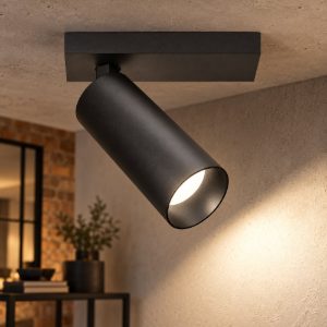Gea luce gfa1470 faretto da soffitto per ingresso led 12w 3000k cilindrico nero satinato