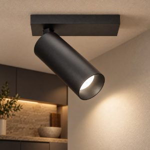 Gea luce gfa1470 faretto da soffitto per ingresso led 12w 2700k cilindrico nero satinato