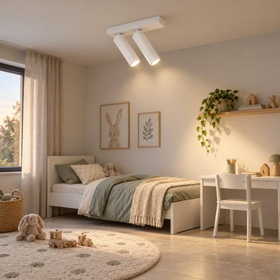Gea luce gfa1474 plafoniera con 2 faretti orientabili led 14w 3000k moderna lineare bianco satinato