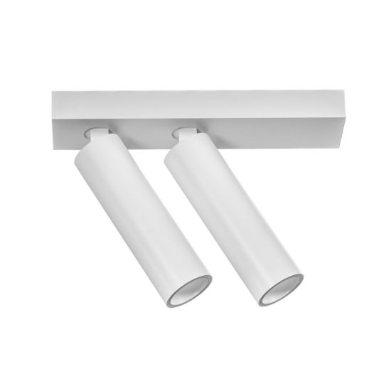 Gea luce gfa1474 plafoniera con 2 faretti orientabili led 14w 2700k moderna lineare bianco satinato