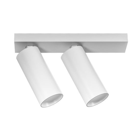 Gea luce gfa1474 plafoniera con 2 faretti orientabili led 24w 2700k moderna lineare bianco satinato