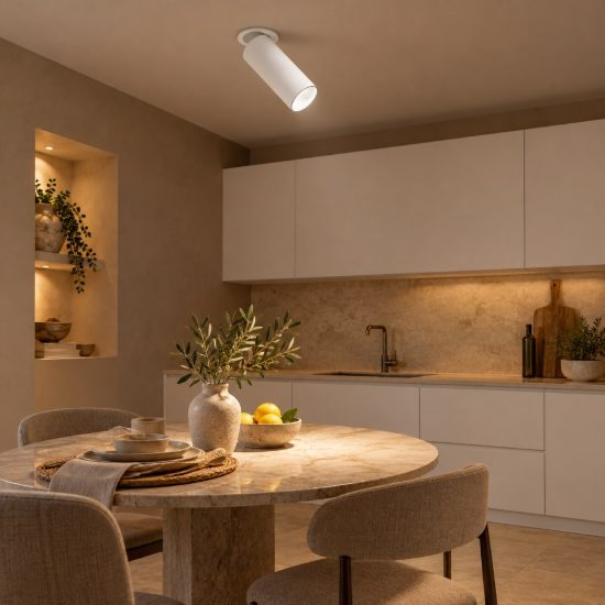 Gea luce gfa1480 faretto da incasso per cartongesso per cucina led 12w 3000k cilindrico bianco