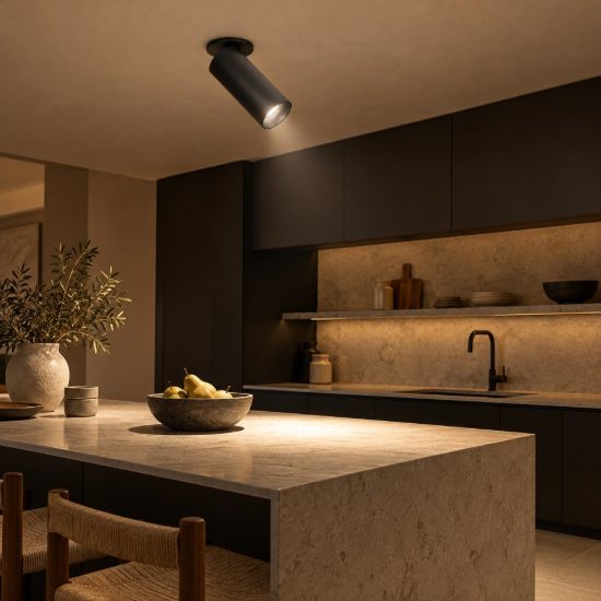 Gea luce gfa1480 faretto da incasso per cartongesso per cucina led 12w 3000k cilindrico nero