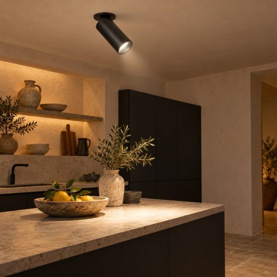 Gea luce gfa1480 faretto da incasso per cartongesso per cucina led 12w 2700k cilindrico nero