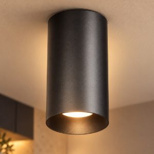 Gea luce gfa1500 faretto da soffitto per ingresso led 15w 3000k moderno cilindrico nero satinato