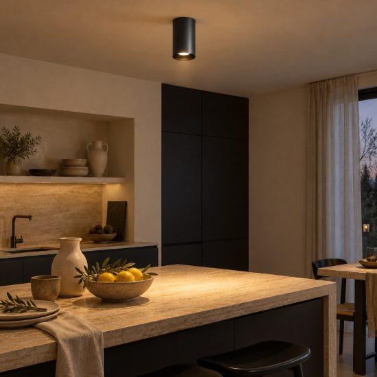 Gea luce gfa1500 faretto da soffitto per ingresso led 15w 3000k moderno cilindrico nero satinato