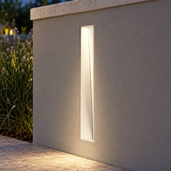 Gea luce gfa1570 segnapasso da incasso a parete per interni led 3w 3000k moderno rettangolare bianco