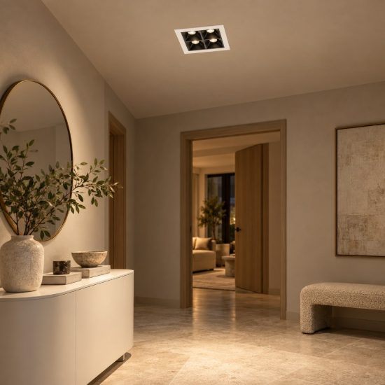 Gea luce gfa1662 faretto da incasso per cartongesso per cucina led 8w 3000k moderno quadrato bianco