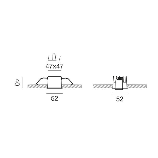 Gea luce gfa1662 faretto da incasso per cartongesso per cucina led 8w 3000k moderno quadrato bianco