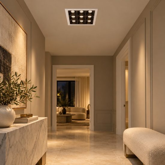 Gea luce gfa1662 faretto da incasso per cartongesso per cucina led 12w 3000k moderno quadrato bianco