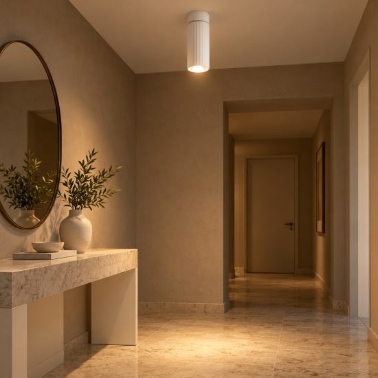 Gea luce gfa1680c faretto da soffitto per ingresso led 9w 3000k orientabile cilindrico bianco