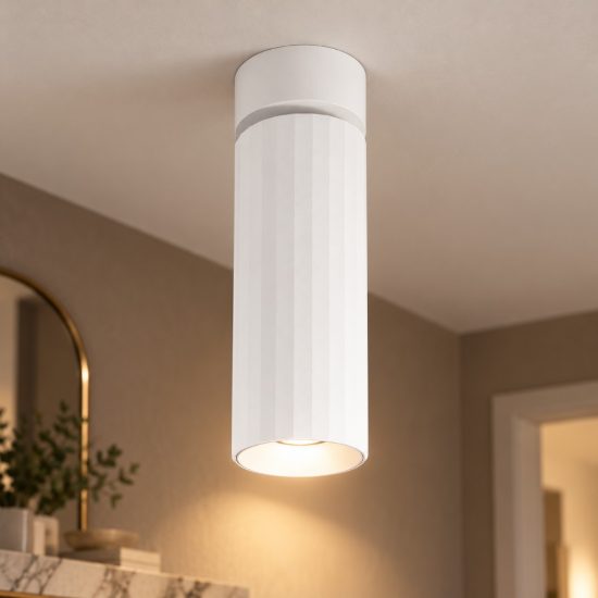 Gea luce gfa1680c faretto da soffitto per ingresso led 9w 4000k orientabile cilindrico bianco