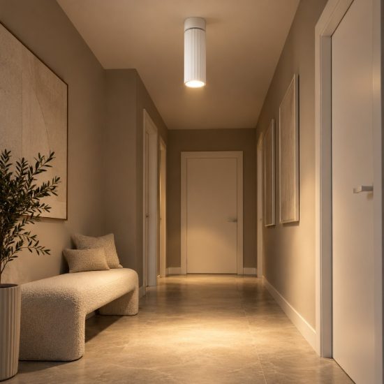 Gea luce gfa1680c faretto da soffitto per ingresso led 9w 4000k orientabile cilindrico bianco