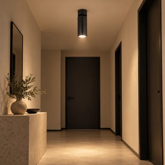 Gea luce gfa1680c faretto da soffitto per ingresso led 9w 3000k orientabile cilindrico nero