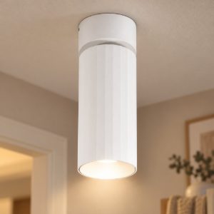 Gea luce gfa1680c faretto da soffitto per ingresso led 15w 3000k orientabile cilindrico bianco