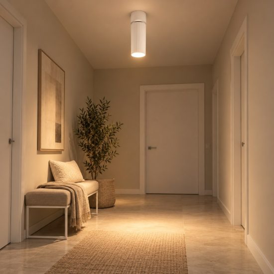 Gea luce gfa1680c faretto da soffitto per ingresso led 15w 3000k orientabile cilindrico bianco