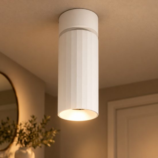 Gea luce gfa1680c faretto da soffitto per ingresso led 15w 4000k orientabile cilindrico bianco